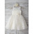 Ivory Lace Champagne Lining Knee Length Rustic Flower Girl Dress